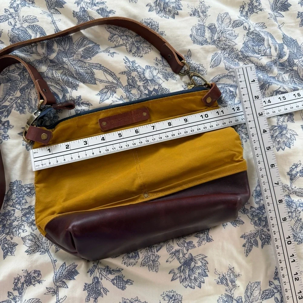 Yorkshire Fox Crossbody Purse Bag Handmade Made in UK Waxed Cotton Leather Brass